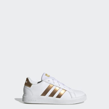 Tenis adidas Grand Court Sustentables con Cordones Blanco Niño essentials