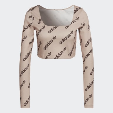 Women originals Pink Long Sleeve Crop Top