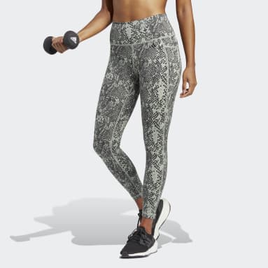 Calzas de Entrenamiento Optime Stash Pocket Animal Print 7/8 Tiro Alto Verde Mujer Training