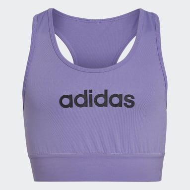 adidas Sports Single Jersey Fitted Bra Top Fioletowy