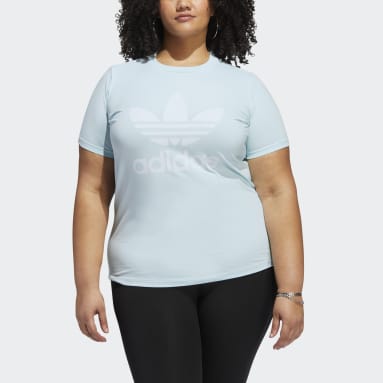 Frauen Originals adicolor Classics Trefoil T-Shirt – Große Größen Blau
