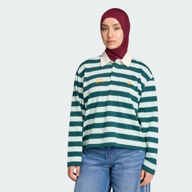 เสื้อโปโลแขนยาวลายทางพิมพ์ลาย adidas ORIGINALS ATHL DEPT