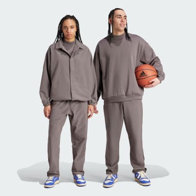 Pantalon boutons pression adidas Basketball Marron Basketball