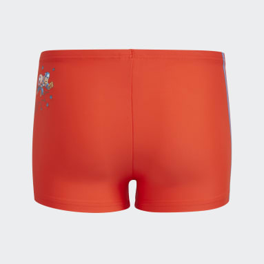 Boys Swimming Red Marvel Superhero Swim Briefs