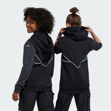 Sudadera con capucha Adicolor Half-Zip Negro Niño Originals