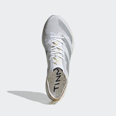 Men Running White Adizero Takumi Sen 8 Tinman Elite Shoes