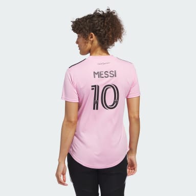 Women's Soccer Pink Messi #10 Inter Miami CF 22/23 Home Jersey