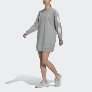 Women Sportswear Grey Essentials 3-Stripes Crew Dress