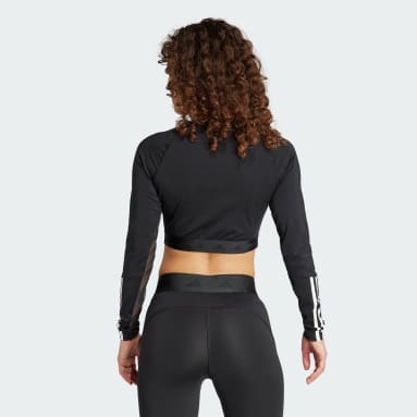 Frauen Fitness & Training Hyperglam Training Crop-Shirt Schwarz