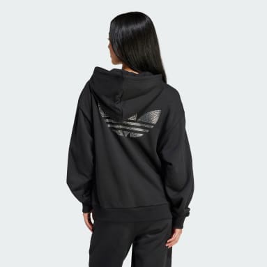 Camisola Oversize com Capuz Embellished Preto Mulher Originals