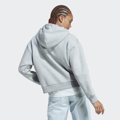 Polerón con Capucha Future Icons Badge of Sport Gris Mujer Sportswear
