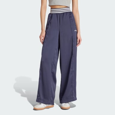 Striped Rib Wide Leg Track Pants