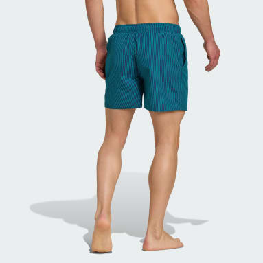 Seersucker stripy badeshorts 5 tommer
