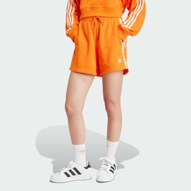 Women's Originals Orange Adicolor 3-Stripes French Terry Shorts