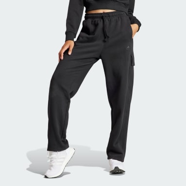 Slim-fit Cotton Track Pants Black Adidas - Women