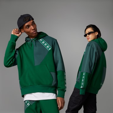 Sweat-shirt à capuche ADC Patchwork (Non genré) vert Originals