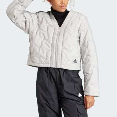 adidas Essentials Insulated Hooded Hybrid Jacket - Grey | adidas India