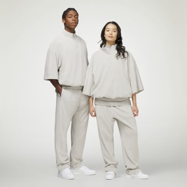 Basketbal šedá Kalhoty adidas Basketball Velour