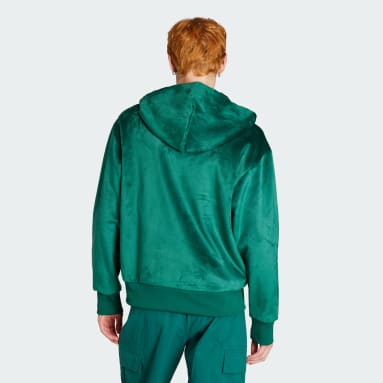Veste à capuche zippée velours Premium Essentials+ Vert Hommes Originals