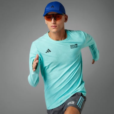 Maglia BMW BERLIN-MARATHON 2023 Made to Be Remade Long Sleeve Turchese Uomo Running