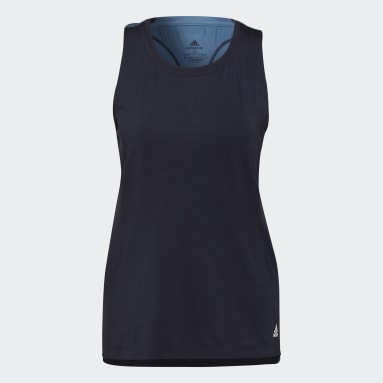 Polera Deportiva Sin Mangas AEROREADY Designed 2 Move Azul Mujer Training