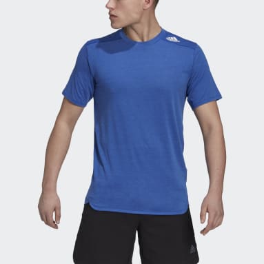 Men Training Blue Designed for Training Tee