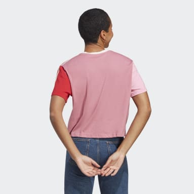 Top Curto em Jersey Simples 3-Stripes Essentials Rosa Mulher Sportswear