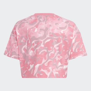 Future Icons Allover Print Cotton T-skjorte, barn Rosa
