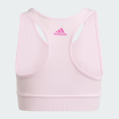 Girls Training Pink Essentials Linear Logo Cotton Bra Top