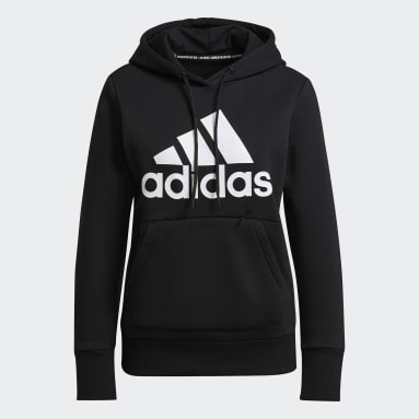 Buzo con Capucha Badge of Sport Felpa Negro Mujer Sportswear
