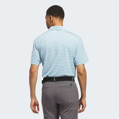 Men Golf Blue Ultimate365 Mesh Print Polo