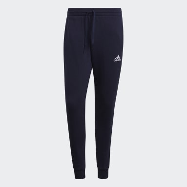 Herr Sportswear Blå Essentials Fleece Fitted 3-Stripes Pants