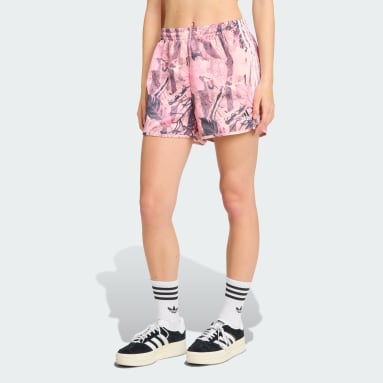 adidas Originals Leaf Camo Print Satin Shorts