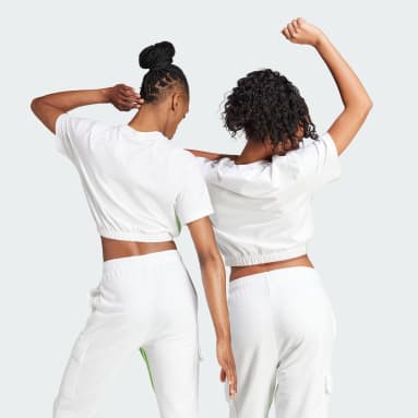 Women Sportswear White Dance 3-Stripes Crop Tee