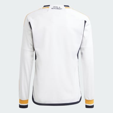Kids Football White Real Madrid 23/24 Long Sleeve Home Jersey Juniors'
