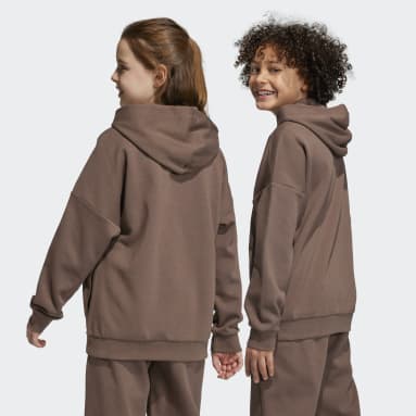 Youth 8-16 Years Sportswear Brown Future Icons Logo Hooded Sweatshirt