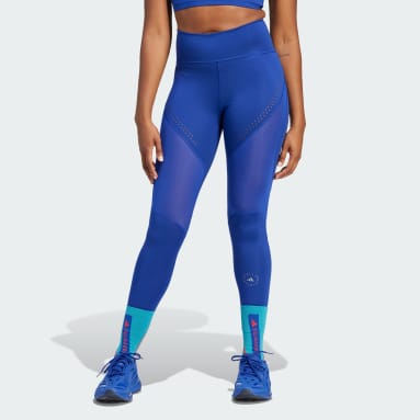 Ženy adidas by Stella McCartney modrá Legíny adidas by Stella McCartney TruePurpose Optime Training 7/8