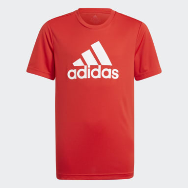 T-shirt adidas Designed To Move Big Logo Rouge Garçons Sportswear
