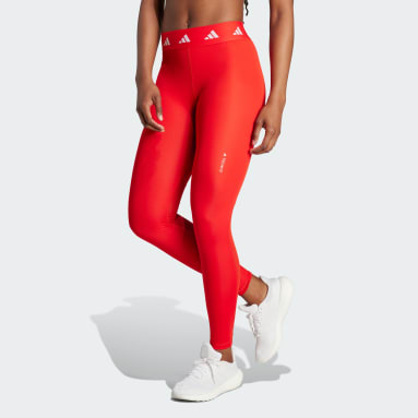 adidas Originals Adicolor Locked Up Logo leggings In Red