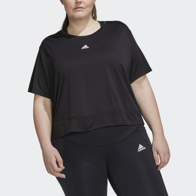 T-shirt ample et court AEROREADY Studio (Grandes tailles) Noir Femmes Yoga