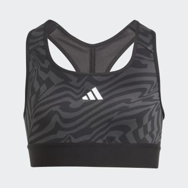 Sutiã Acolchoado para Desporto AEROREADY Powerreact – Criança Cinzento Raparigas Ginásio E Treino