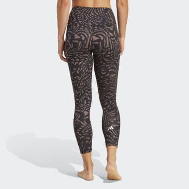 Ženy Joga čierna Legíny Yoga Essentials Printed 7/8