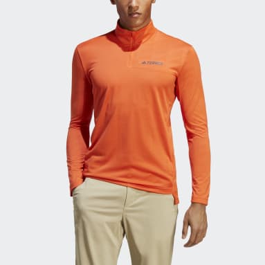 Mænd TERREX Orange Terrex Multi Half-Zip Long Sleeve T-shirt