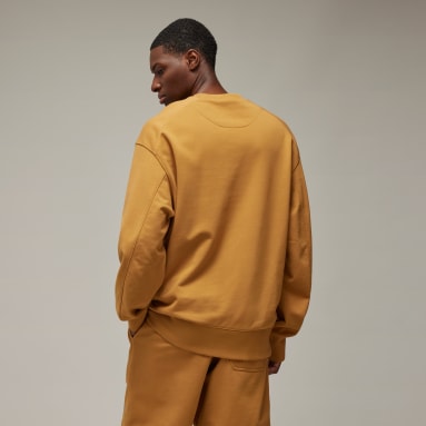 Men Y-3 Brown Y-3 French Terry Crew Sweater