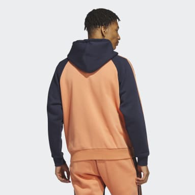 Men Originals Orange SST Fleece Hooded Track Jacket