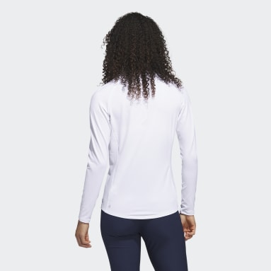 Frauen Golf Quarter-Zip Long Sleeve Golf Poloshirt Weiß