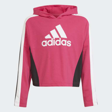 Girls Sportswear Pink Colorblock Crop Top Track Suit