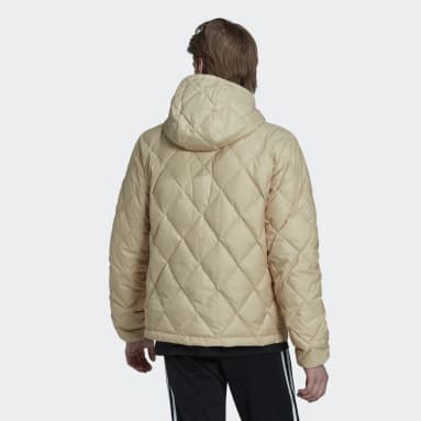 Down Quilted Puffer Jacket Beżowy