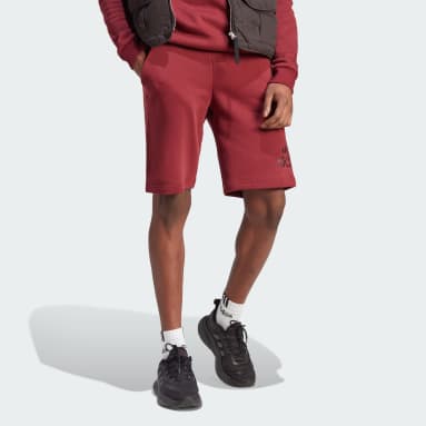 Shorts Estampado Moletinho Essentials Borgonha Homem Sportswear