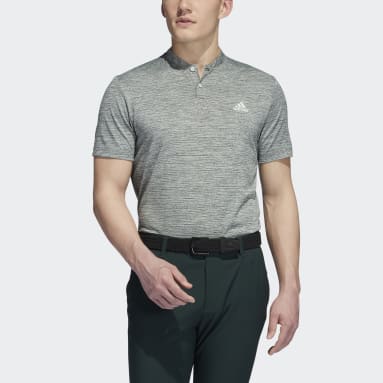 Men's Golf Green Textured Stripe Polo Shirt